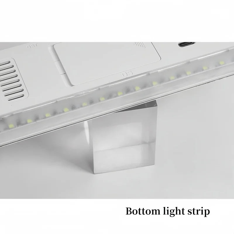 Unterseite des LED-Lichtstreifens am Digitalen USB-Wecker mit LED-Anzeige.
